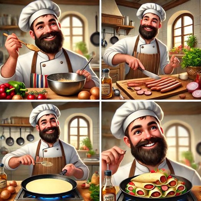 Clătite cu cârnați