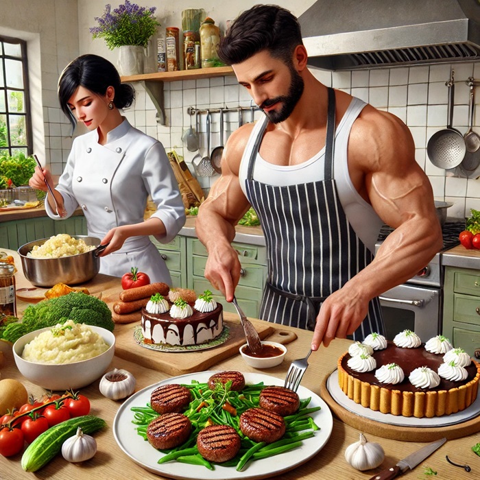 🔥 Rețetă completa: Soja Bratlinge, Bratwurst cu Piure și Sos, Tartă de Ciocolată cu Fulgi de Cocos 🍫🥥